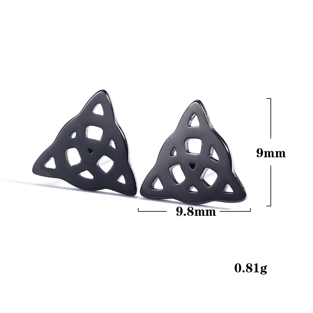 Jeshayuan Triquetra Celtics Irish Knot Stud Earrings For Women Birthday Gift Amulet Wicca Jewelry Stainless Steel Earrings