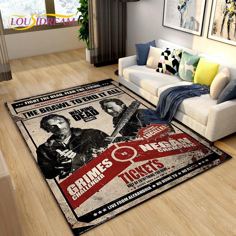 The Walking Dead Horror Area Rug Large,Carpet Rug for Living Room Bedroom Sofa Doormat Decoration,Kids Play Non-slip Floor Mat