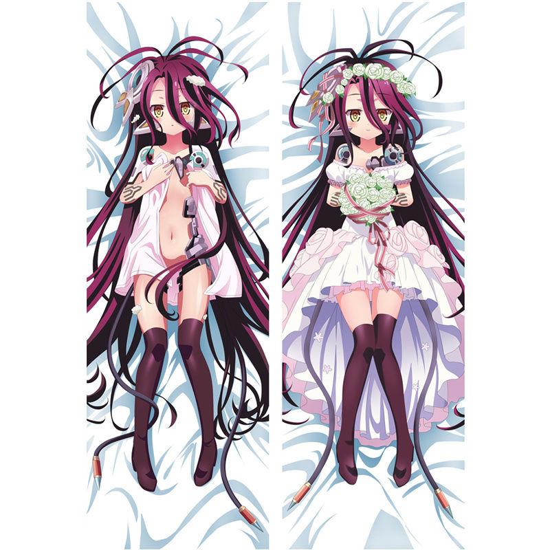 

Наволочка с изображением персонажей аниме в натуральную величину NO GAME NO LIFE Наволочка для подушки Двустороннее постельное белье Обнимающая наволочка Подарки 34x100cm Peach Skin небесно-голубой