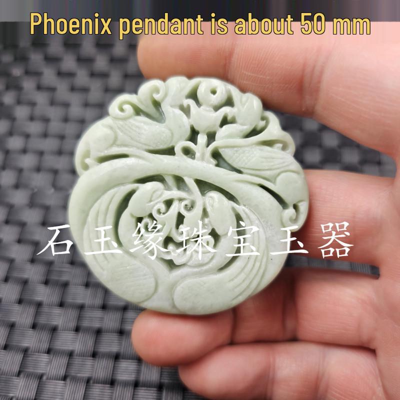 Emerald Green Guanyin Buddha Dragon Jade Pendant - Heart-Shaped Jade Stone for Car or Necklace