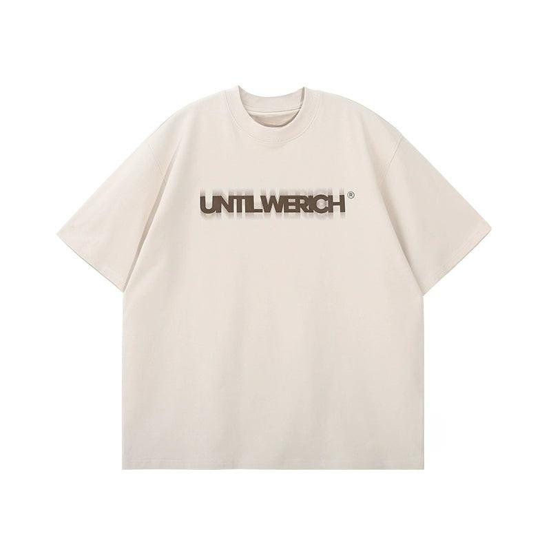 

Fuzzy Letter Print Oversize White Street Trendy Casual TShirt Mens and Womens Luxury Brand Top 4XL