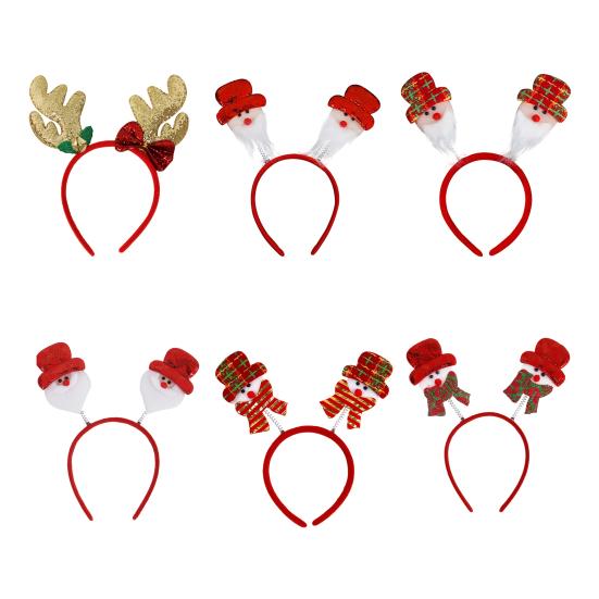 Christmas Hairband for Adults Kids Festive Hair Accessory Santa Claus Snowman Hairband for All Ages Xmas Parties Dress-up