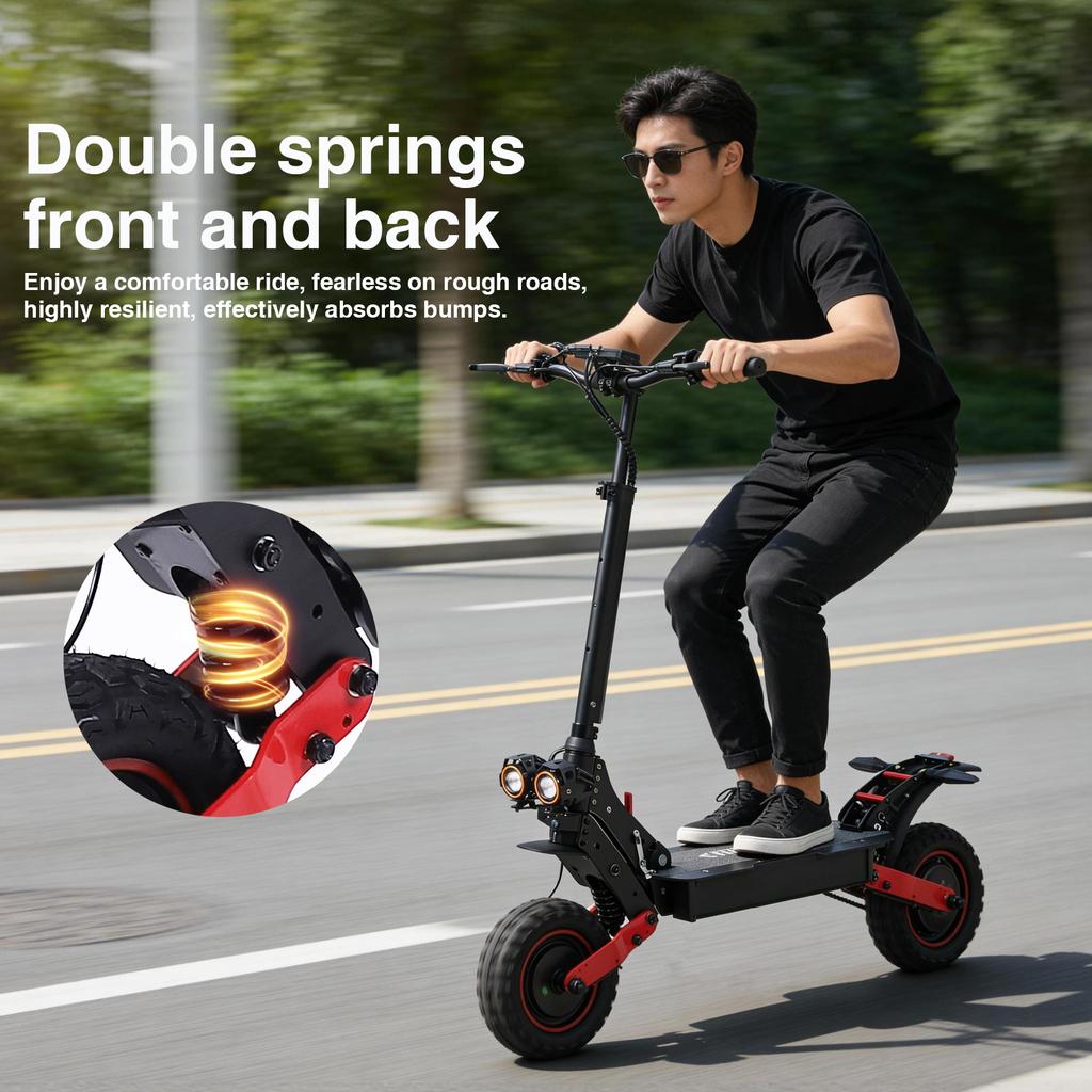 2026 Neuester H6 Dual-Motor E-Scooter US-Lager Offroad-Fettreifen Elektroroller Wasserdicht Faltbar Leistungsstarker Erwachsenen-Scooter