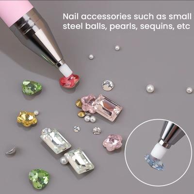 Refillable Wax Pen Automatic Diamond Art Pen Diamond Placement Pen with Wax Refill for Rhinestones DIY Crafts Nail Art