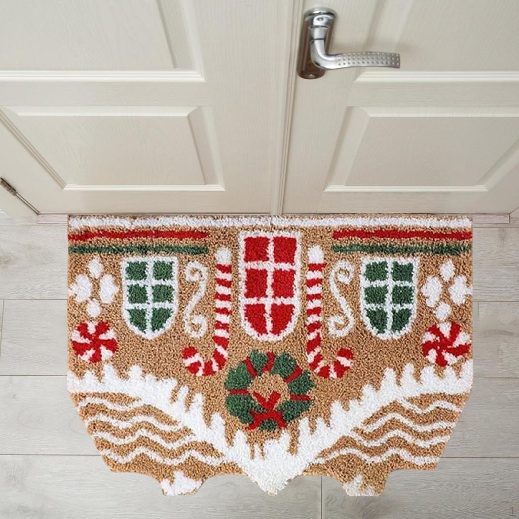 Christmas Door Mat Floor Anti Slip Kitchen Carpet Xmas Area Rug for Bathroom Porch Living Room
