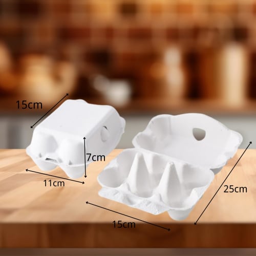 SLMYCAO Paper Egg Cases, Egg Racks, Egg Containers, 6-Piece Egg Trays, Egg Holders, Storage Boxes with Lids, 20-Pack (White)