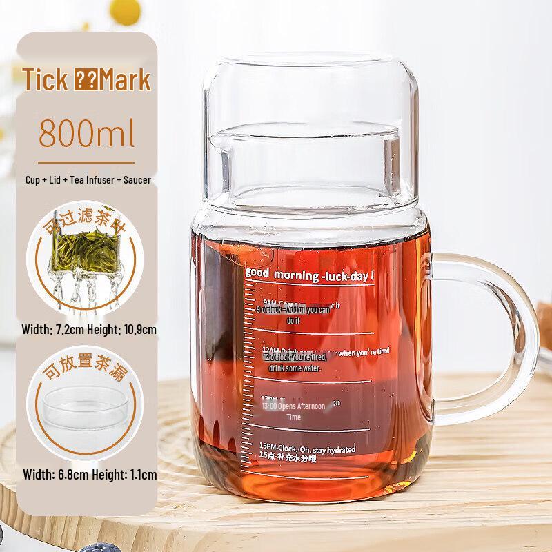 BiaoXing 800ml Borosilicate Glass Tea Infuser Bottle