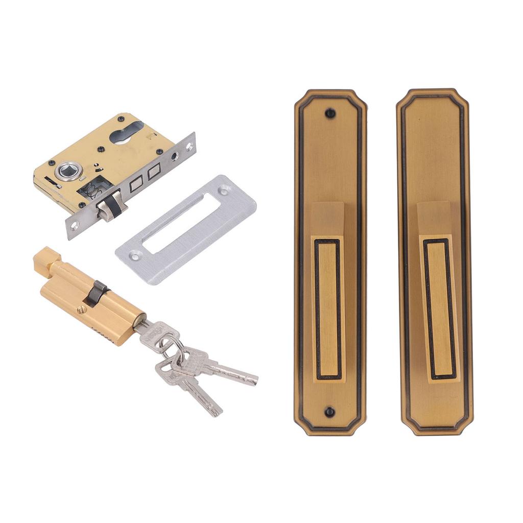 Vordere Außentürgriff-Garnitur Aluminiumlegierung Leise Haustürgriff-Schloss mit Schlüsseln für Schlafzimmer Hotel Balkon