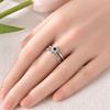 Rings Authentic Original Copper Metal Rings Blue Bow Zircon Adjustable Open Double Layer Rings Designed For Women Man High Quality Fine Jewelry