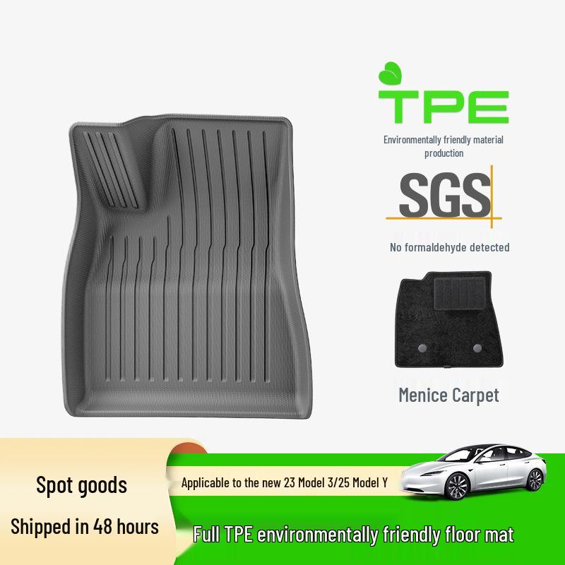 Eco-Friendly TPE Floor Mats for 2023 Tesla Model 3 - All-Weather Piano Style