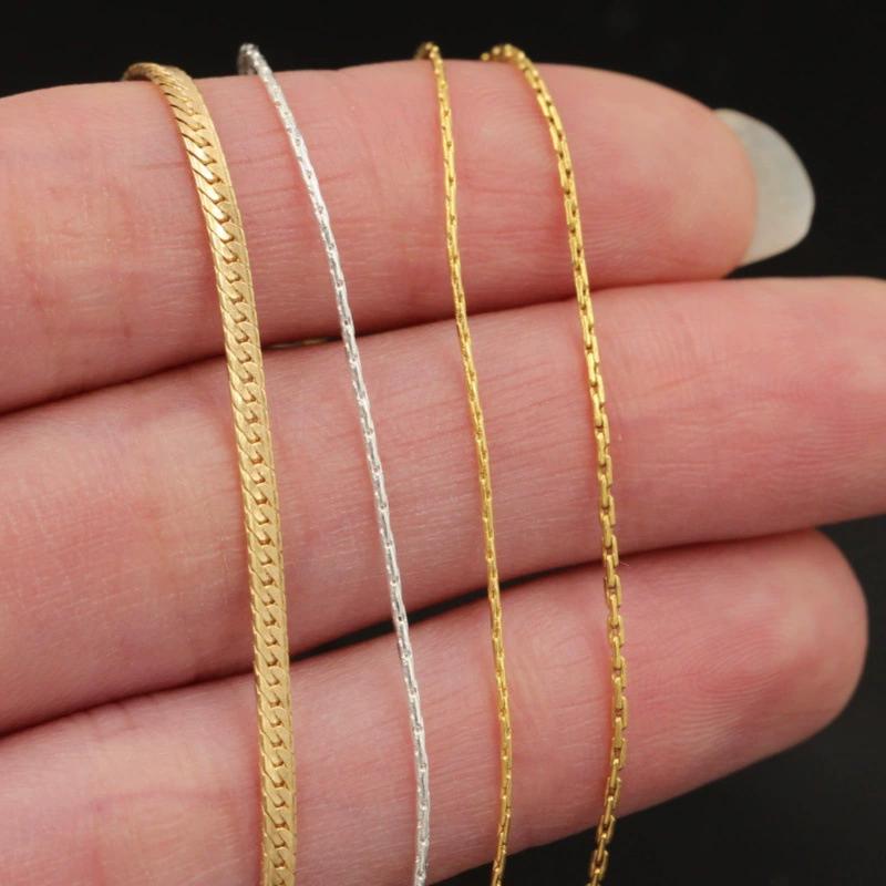 Vintage No Tarnish 14K Gold Filled Snake Chains Permanent Bracelet Necklace Making Jewelry Bulk Chains