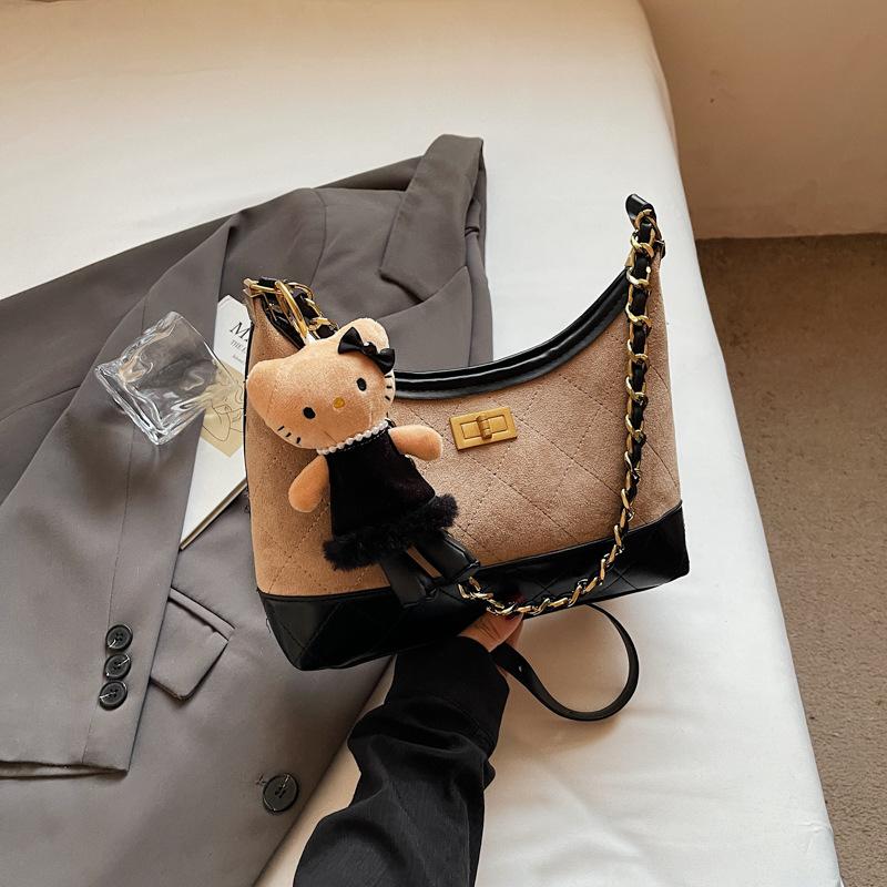 Niche Retro Texture Handbag Women's 2025 New High-value Diamond Chain Bag Simple Shoulder Messenger Bag