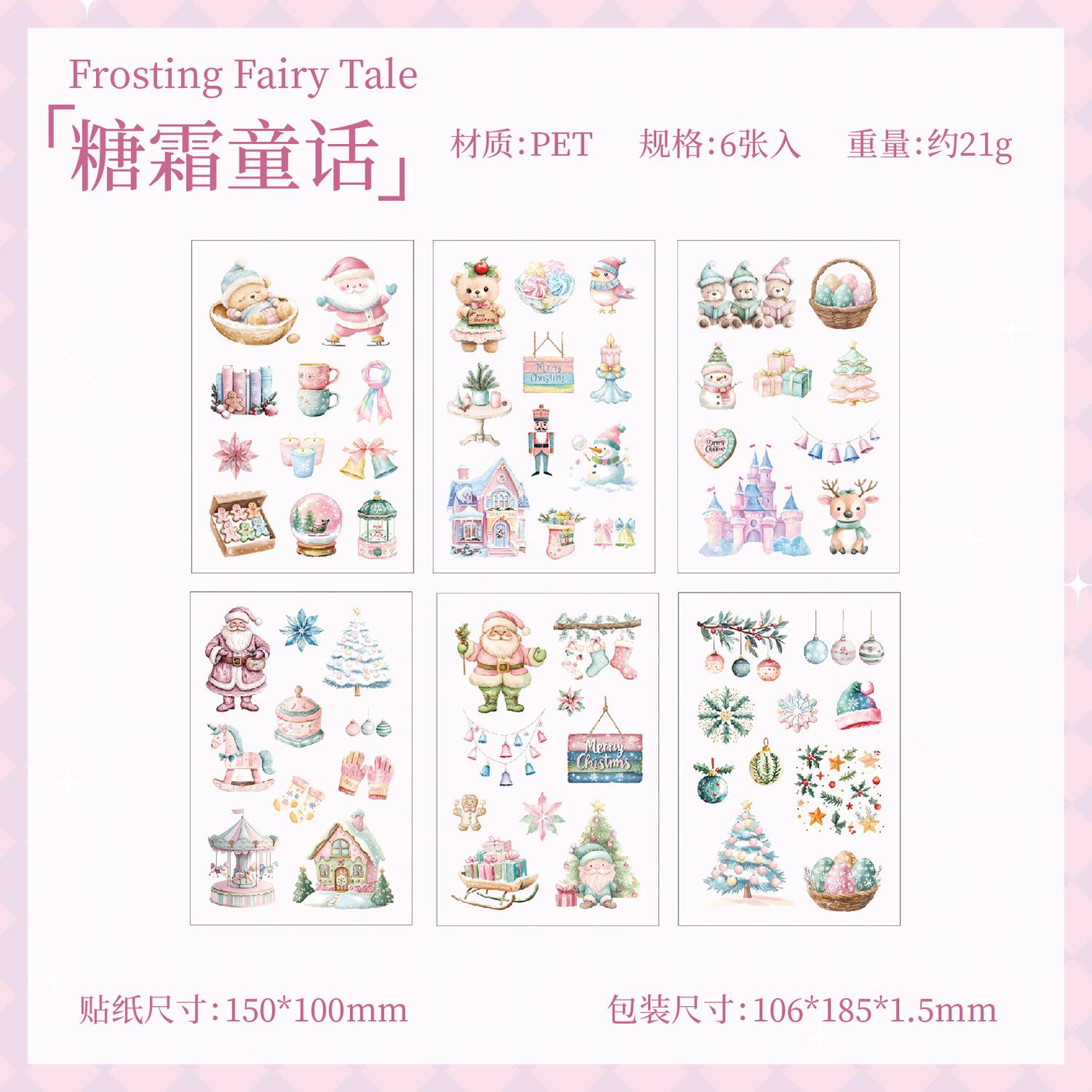 

6Sheets/Bag Christmas Flat Stickers for Scrapbooking, DIY Photo Frame, Journal Collage, Phone Laptop Decoration, Decals Supplies