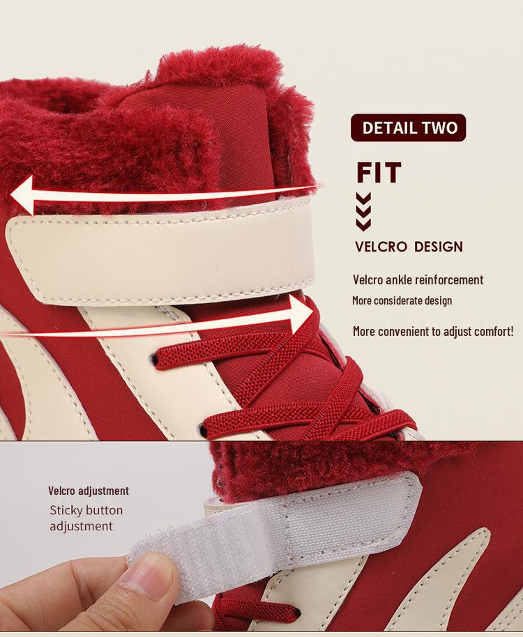 New Waterproof Winter Fleece-Lined Barefoot Cotton Snow Boots for Boys and Girls, Medium to Large Children, Non-Slip and Warm.