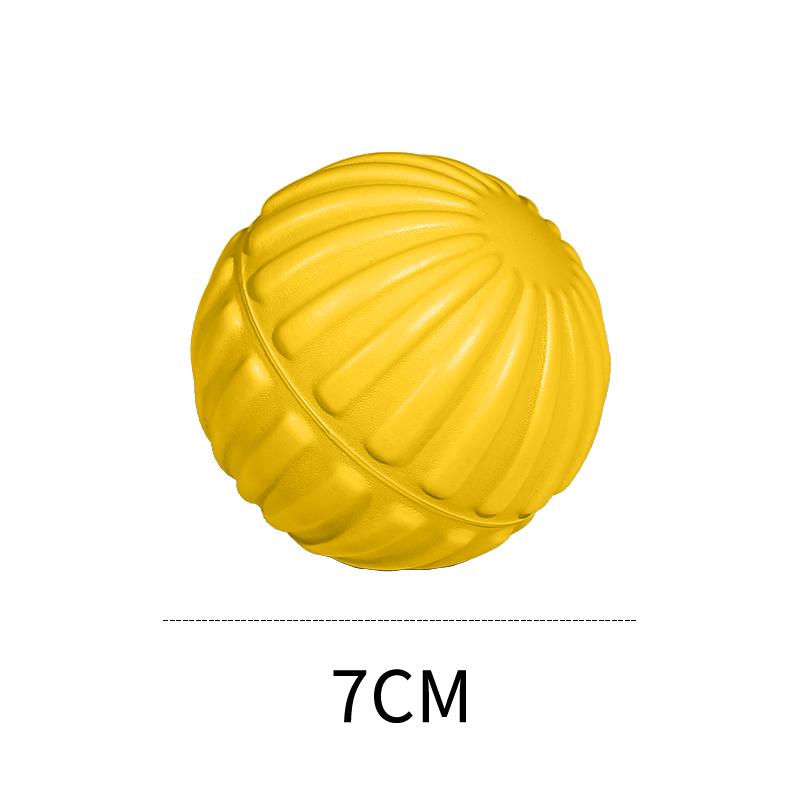 Eco-Friendly Yellow Durable EVA Dog Puzzle Toy-Rolling Ball Outdoor Fitness Training Pet Exercise Stress Sports Entertainment