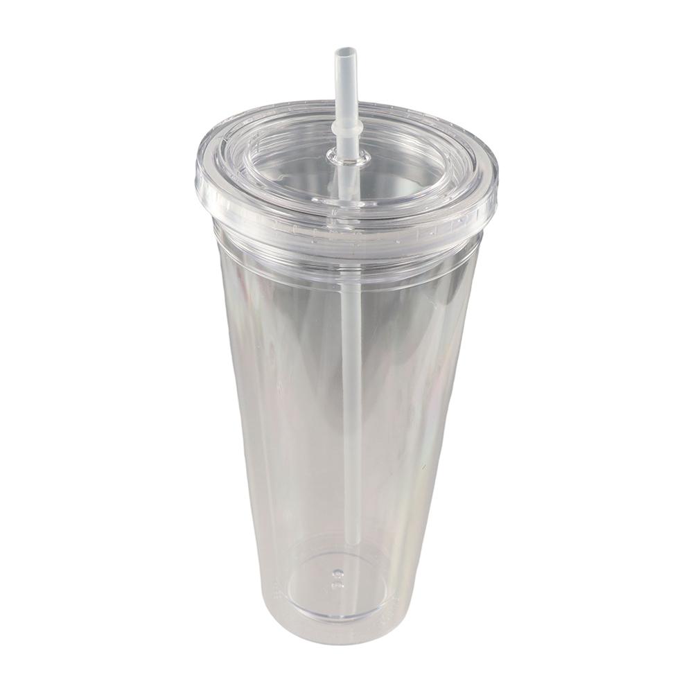 Double-Layer Clear Tumbler 350/450/650ml Iced Coffee Cup Smoothie Cup Water Bottle  Home Use