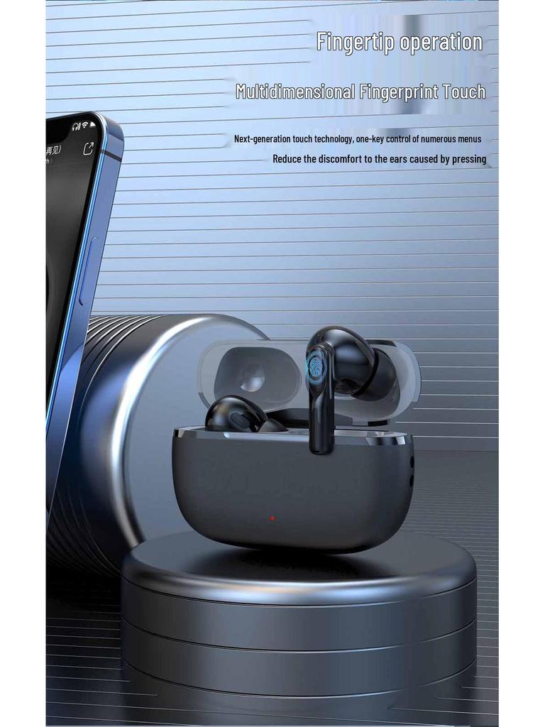 MAX50 Zinc Alloy Bluetooth Earphones with Dual Noise Cancelling and Fingerprint Touch - High Quality Wireless Earphones.