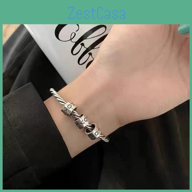Vintage Elegant Copper Love Letter Bracelet For Women Stylish Geometric Design