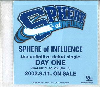 

CD SPHERE SPHERE OF INFLUENCE Day One NONE DEF JAM Japan Japanese Club Dance Used
