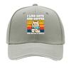 Coffee Cat Blue Scarf Retro Sunset Stripe Illustration Sandwich Baseball Cap Unisex Women Sun Cap Outdoor Workouts Hat