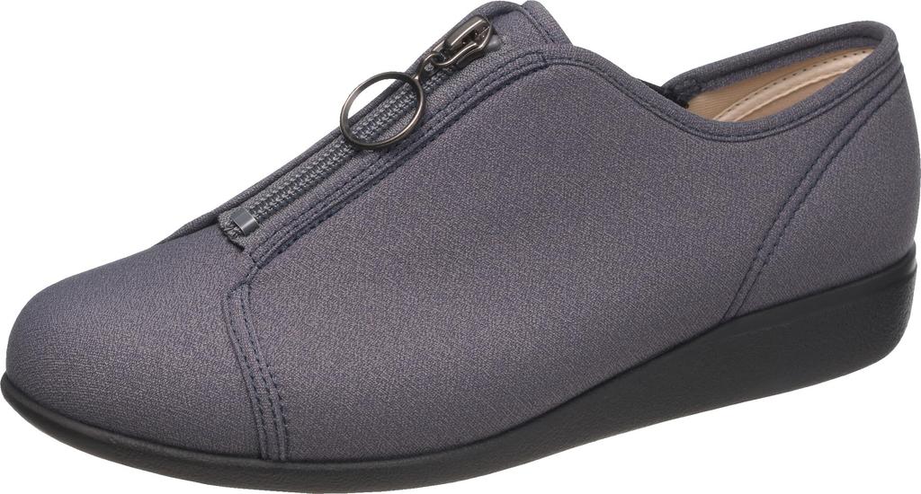 Kaihoshugi KHS L176 Women's Lightweight Zippered Nursing Shoes, Blue Gray, Size 23.5 Cm, 3E
