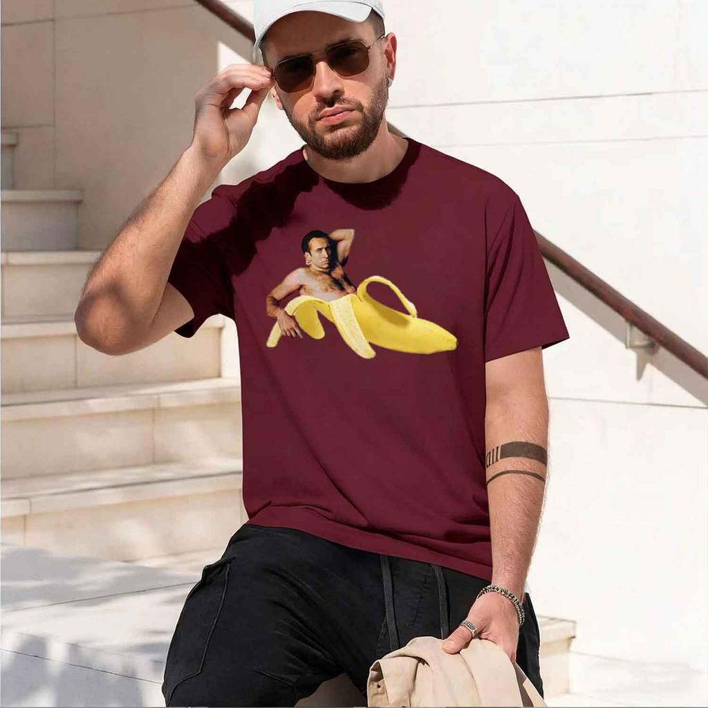 Nolas Cage Banana Pattern Tshirt Wounisex Unisex Casual Grh T Shirts Adult Streetwear Camisetas Tops Tee Clothes 2026 New Model Unisexs