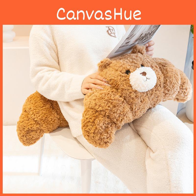 Plush Croissant Toy Pp Cotton Filled Brown Bear Pillow Sofa Cushion Gift Doll