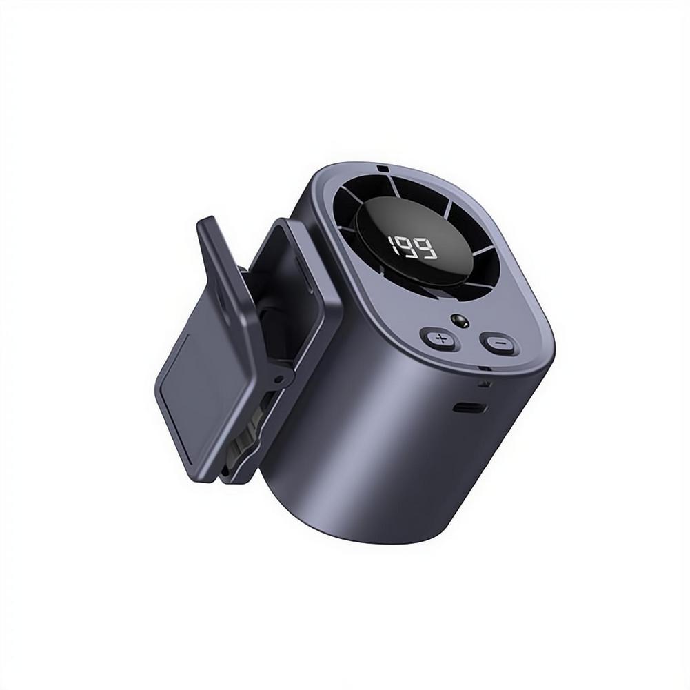Clip-On Car Cooling Fan with Temperature Display, USB Rechargeable Portable Fan for Sun Visor, 3-Speed Adjustable, Low Noise