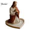 Religious Souvenir Virgin Mary Rosary Holder Resin or Jesus Figurine Jewelry Dish Our Lady Beliefs Decor Prayer Gift Catholic for Home Bedroom