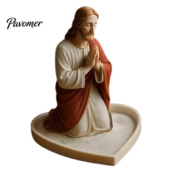 Religious Souvenir Virgin Mary Rosary Holder Resin or Jesus Figurine Jewelry Dish Our Lady Beliefs Decor Prayer Gift Catholic for Home Bedroom