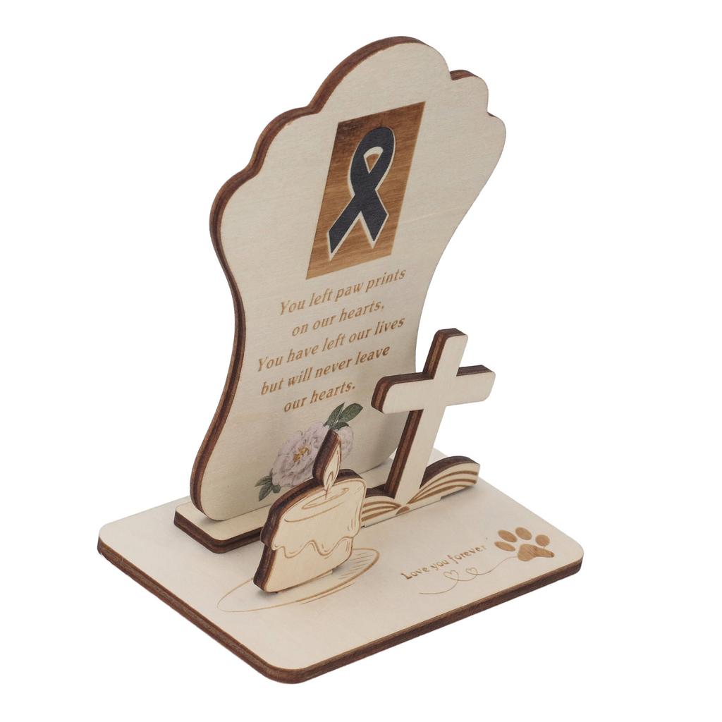 Pet Memorial Plaque Meaningful Express Sympathy Pet Memorial Wood Desk Decor for Cats Dogs