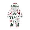 Christmas Print Family Matching Hooded Long Sleeved Zippered Jumpsuit Set