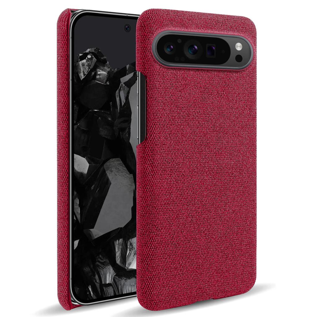 For Google Pixel 9 Pro XL Case Solid Color PC+Cloth Drop Protection Back Phone Cover