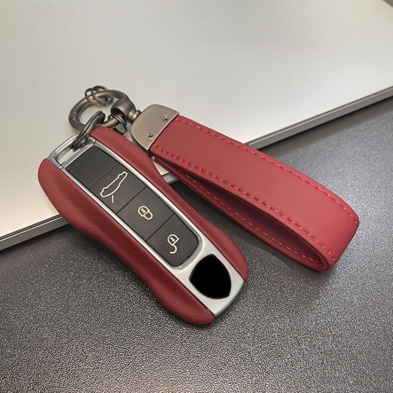 Pro Porsche Kožené Pouzdro na Klíče od Auta Keycase Klíčenka Kryt Dálkového Ovládání Skořepina Náhradní Pro Cayenne Panamera Taycan 911 Nový Styl