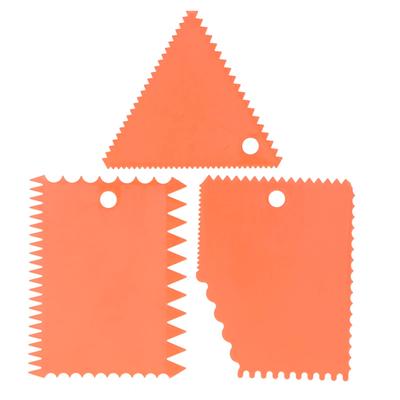 3PCS/Set Bolo Creme Raspador Pasty Cutters Raspador Irregular Dentes Borda DIY SmootherOrange