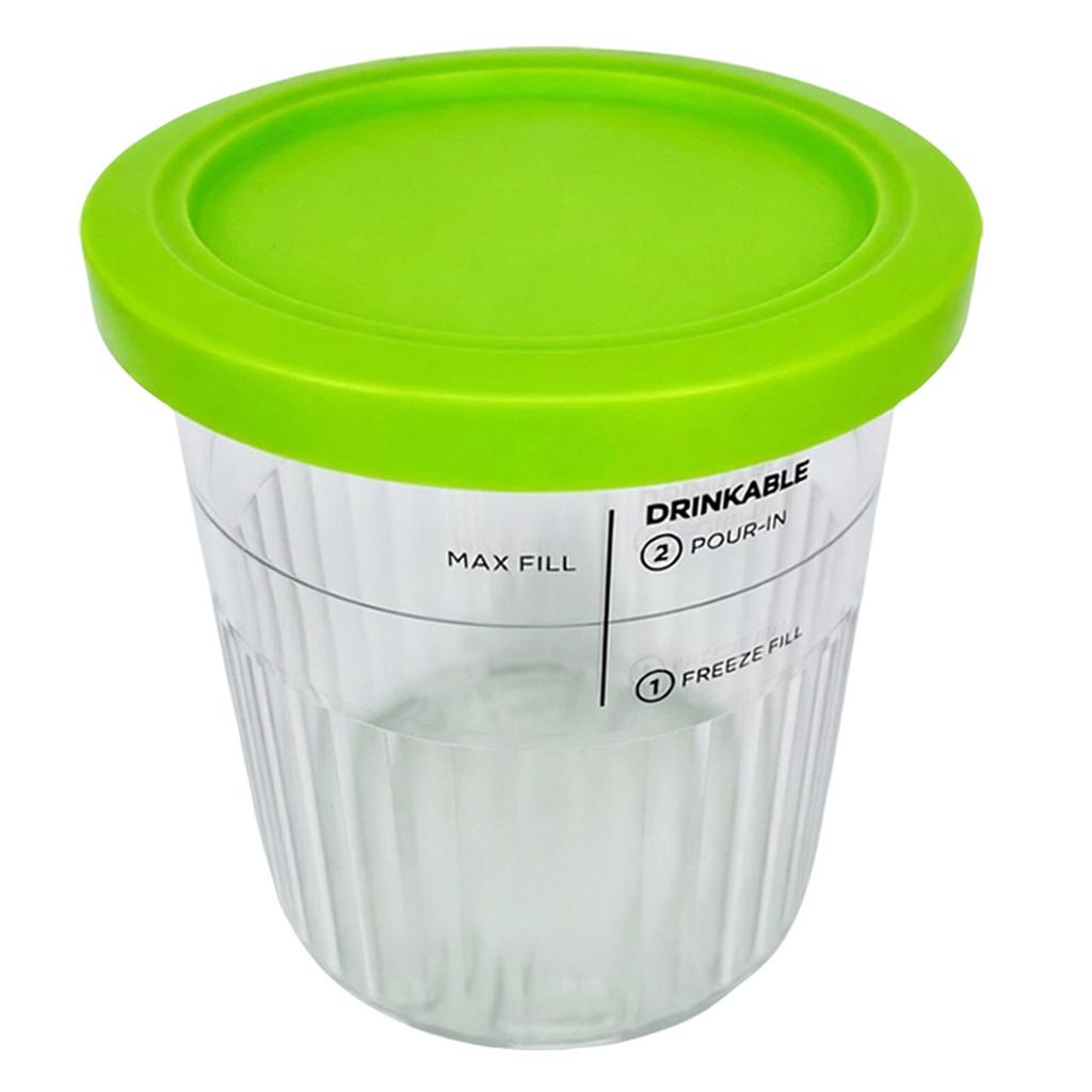 Ripple Texture Ice Cream Storage Cup Compatible with Ninja Creami NC500 NC501 NC700 701-800ml Capacity Food Grade Plastic Container with Lid