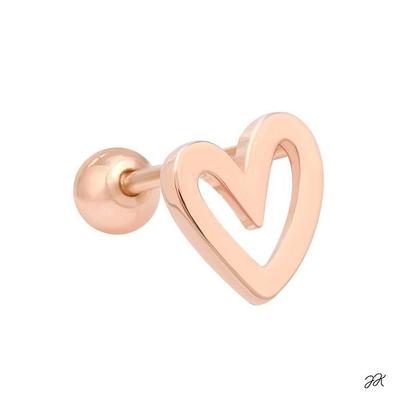 Heartline 14K Gold Needle Rose Gold Heart Piercing (S8539150)