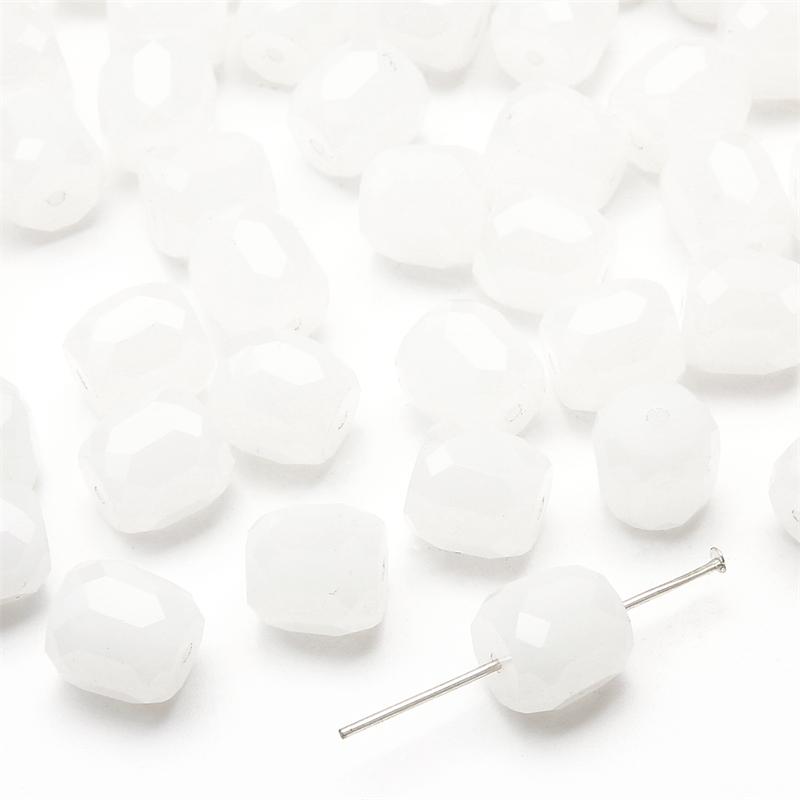 

50 шт хрустальные стеклянные бусины свободные цилиндрические бусины с разделителями для изготовления ювелирных изделий DIY браслет ожерелье белый