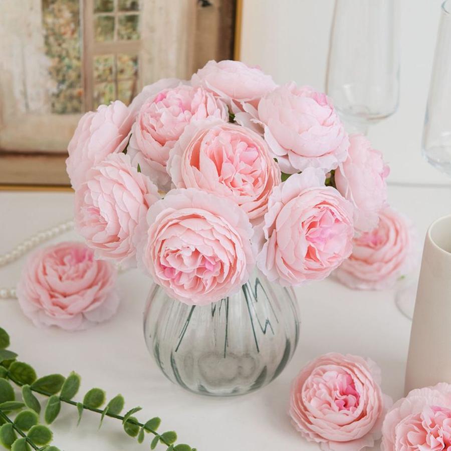 Artificial Flower Silk Peony Stem Combination Outdoor Courtyard Wedding Bridal Bouquet Home Room Holiday wreathDiy Box Decoratio
