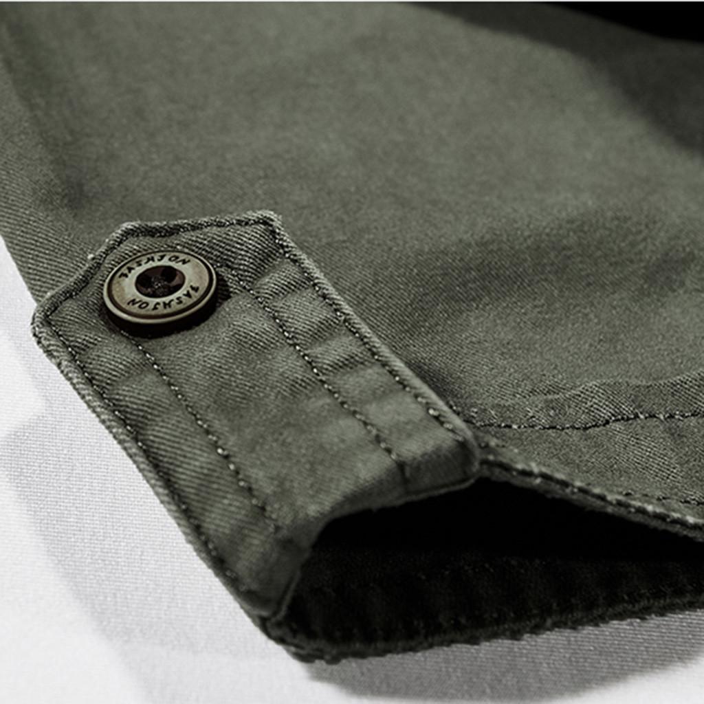 Men's Casual Embroidery Military  Color Pocket Short Sleeve T-shirt Tops