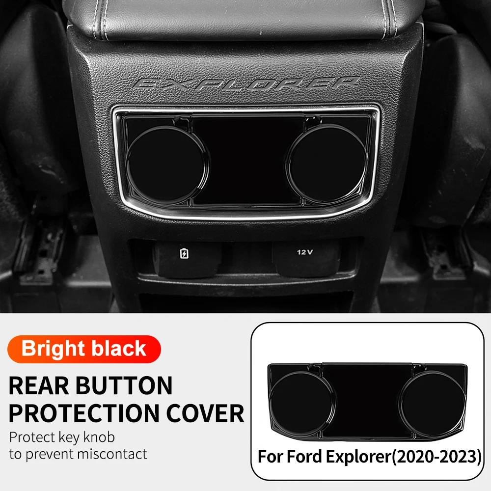 Carbon Fiber Rear AC Button Cover for Ford Explorer 2020-2023 ABS Dashboard Trim