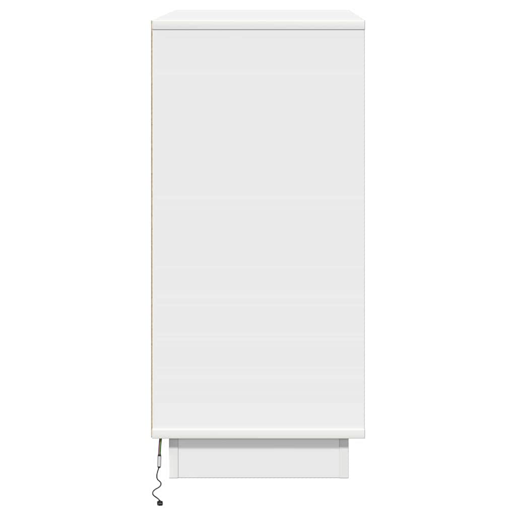 White Nightstand with Drawers 71 x 34.5 x 75 cm Engineered Wood