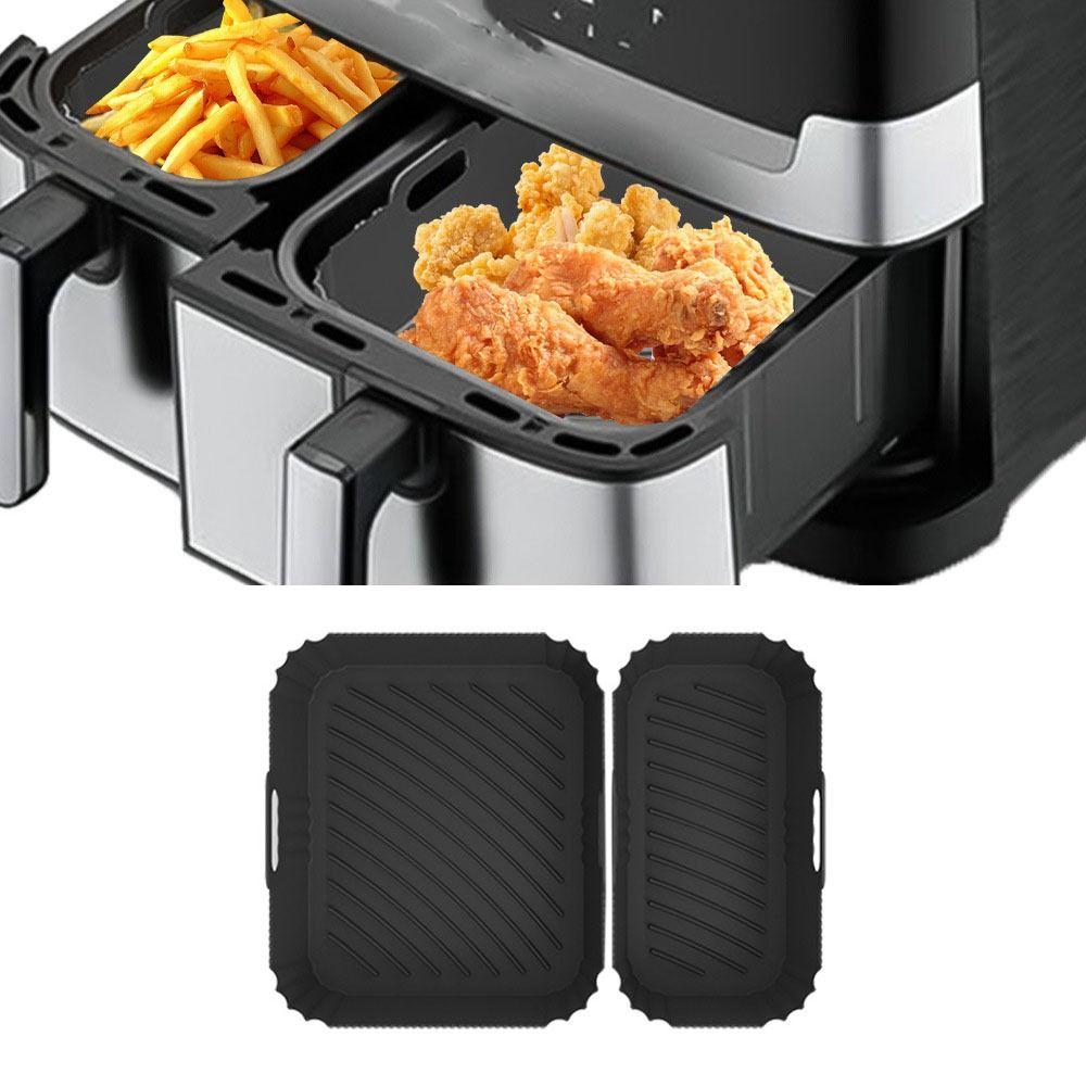 2Pcs/Set Silicone Air Fryer Liner Anti-stick Design Air Fryer Pan Air Fryer Baking Tray  Oven