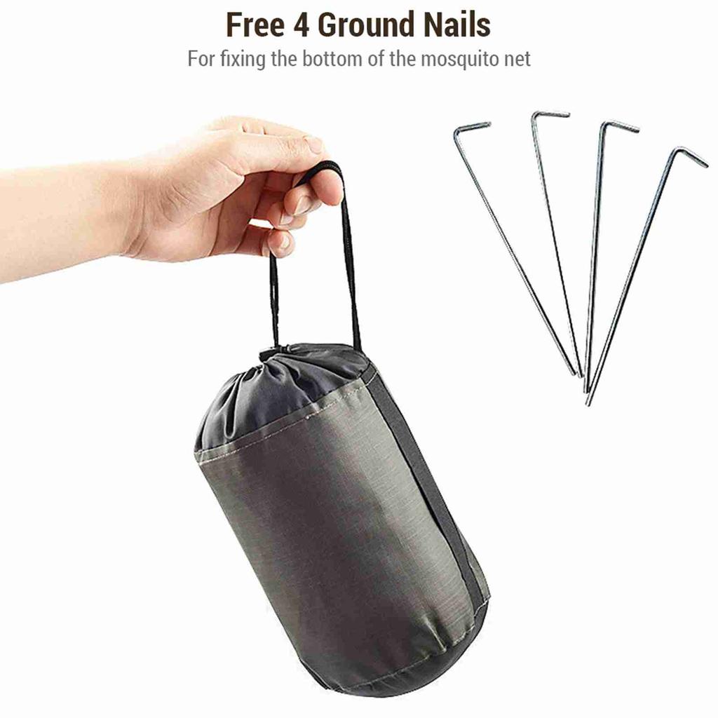 Camping Mosquito Net Bed Compact and Lightweight Mesh Tent for Camping Hiking Triangular Outdoors Bug Net with Carry