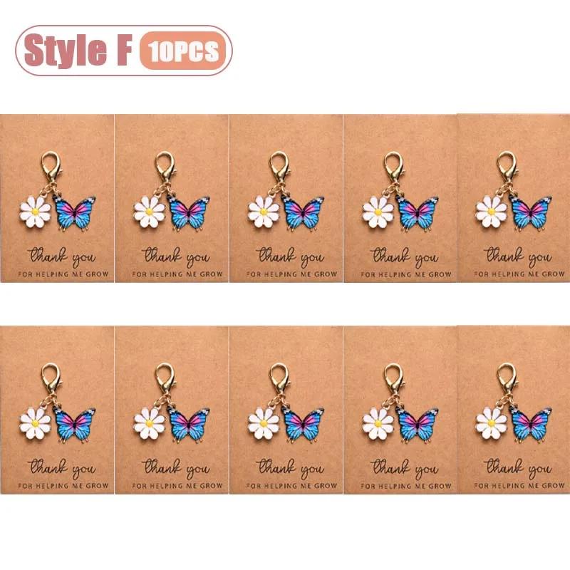 1-20PCS Cute Colorful Butterfly Daisy Keychain Drop Oil Handmade Gift for Thanksgiving Friendship Appreciation Keepsake