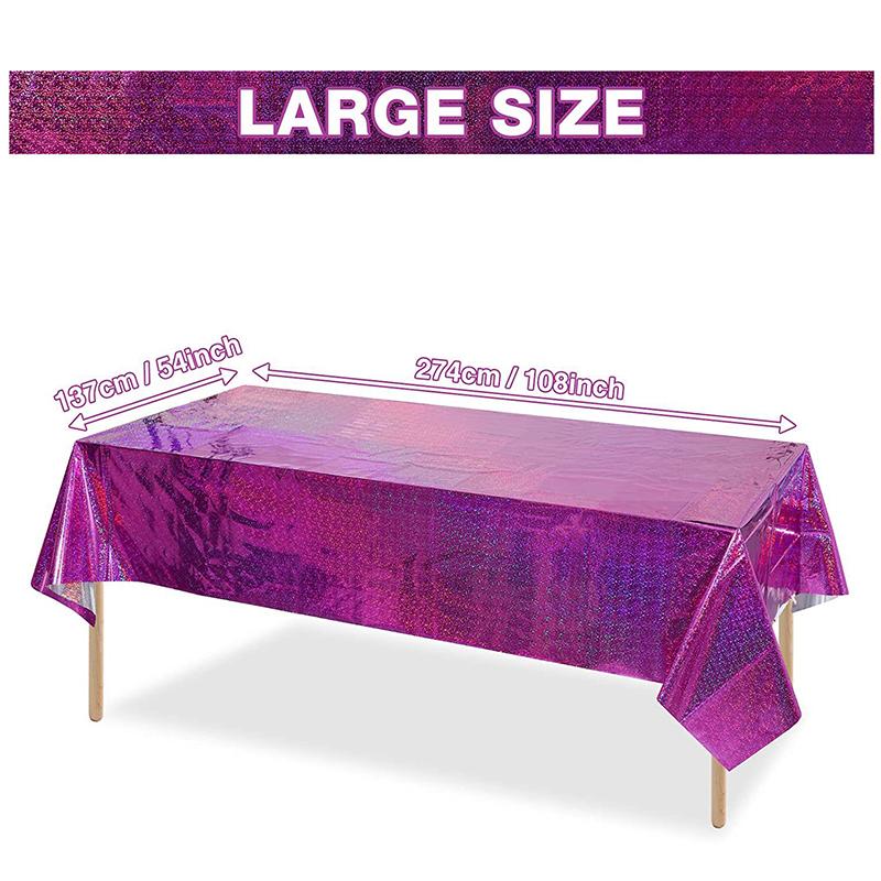 Laser Regenbogen Aluminiumfolie Tischdecke Roségold Einweg-Tischdecke Geburtstagsparty Hochzeit Abschlussfeier Dekorationen