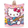 Good Night  Hello Kitty Blankets Fleece Cartoon  Lightweight Throw Blanket for Outdoor Travel Bedspread