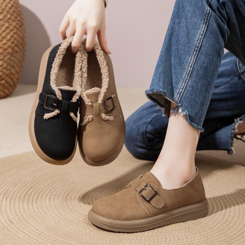 Autumn and Winter Footwear Plus Size Thick Soled Shoes Plus Velvet Warm Women's Shoes and Cotton Shoes