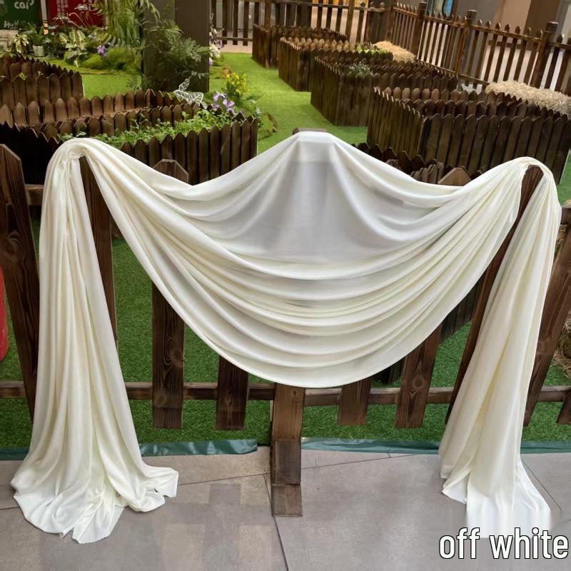 Biała Jedwabna Dekoracja Weselna na Scenę i do Domu - Zasłona