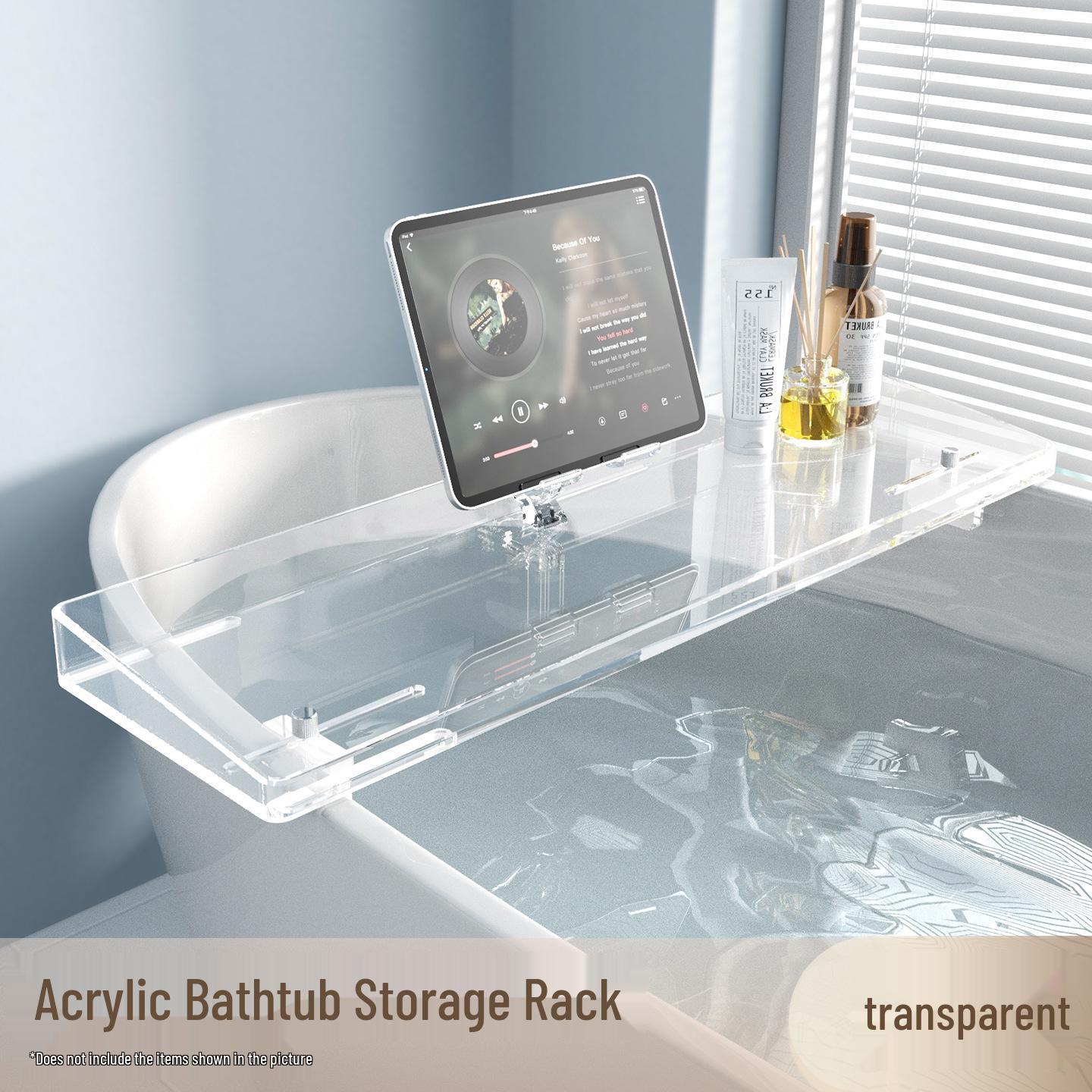 Zhi Liang Retractable Non-Slip Transparent Acrylic Bathtub Shelf & Phone Holder